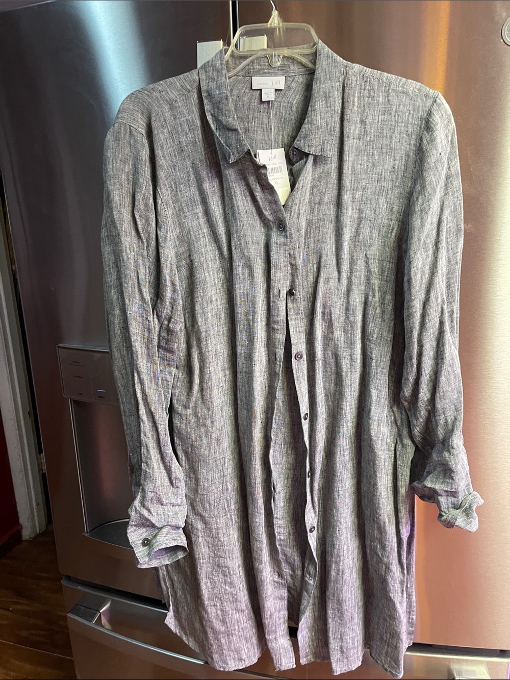 J. Jill Gray Textured Long-Sleeve Button-Down Shirt